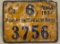 Pennsylvania 1934 metal hunting license County 6