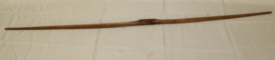 wooden long bow, no markings, 58"