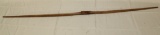 wooden long bow, no markings, 58