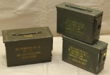 3 metal ammunition cans