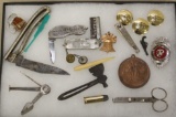 Lot to include Game Warden badge, pocket bullet
