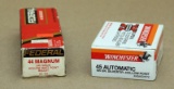 2 full boxes hand gun ammo, 1 is .44 mag,