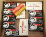 12 boxes 9mm asstd full -- Wolf & Winchester,