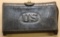 U.S. marked black leather fold out ammunition