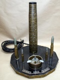 trench art style desk lamp ashtray been made of