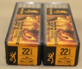 (2) boxes, 100 rounds per box Browning .22LR