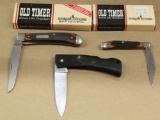 lot of 3 Schrade knives, 1940T gunstock trapper,