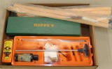 lot of cleaning supplies, Hoppe's kit, (2) Kleen