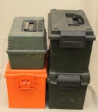 (4) assorted platic ammo cans