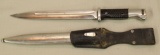 Bayonet with scabbard & frog. Scabbard is engraved