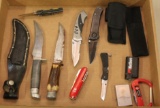 lot of 8 asstd fixed & folding blade pocket knives