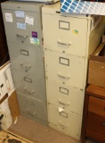 (2) metal 4 drawer file cabinets, (1) Cole Steel &