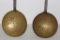 brass spoon & strainer w/wrought iron handles,