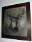 charcoal drawing of Stag in oak frame by 