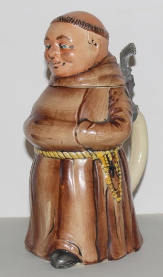 German figural beer stein Friar/Monk "Western