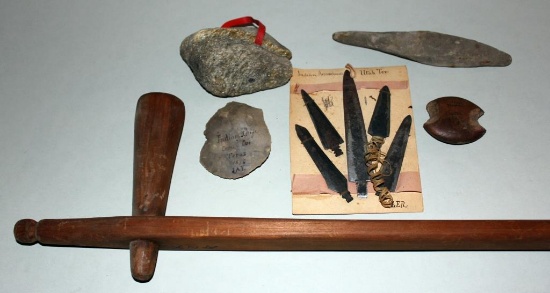 (6) Native American artifacts including 5 iron