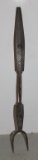 two prong hand wrought butcher fork with very