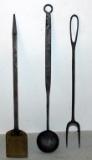 (3 pcs) wrought iron rat tail handle tasting ladle