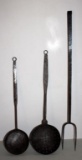 (3 pcs) non-matching wrought iron two prong fork