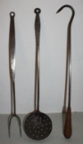 (3 pcs) wrought iron handle butcher strainer 23