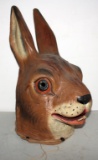 papier-mache rabbit head mask, 16.75