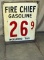 Fire Chief gasoline 2 sided standing price sign