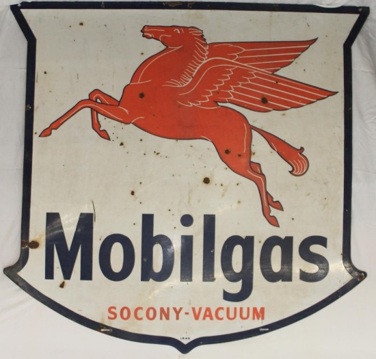 1949 Mobilgas Pegasus 2 side porcelain sign