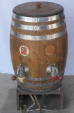 Antique wooden barrel 2 head soda tap, barrel is
