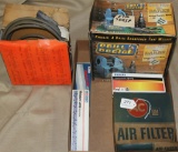 flat lot with drill doctor; spark plug wires; air