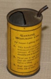 flat lot- Tin Litho gas measuring can, 6 old