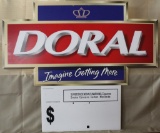 2 DORAL corplast signs w/pricing, 36.5