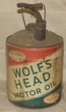 Wolf's Head 5 gal. motor oil can