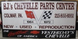 B.J.'s CHEVELLE PARTS CENTER painted sign,