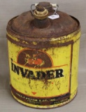 Invader 5 gal. oil can, shows fair amount of rust