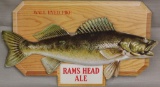 2 Fish signs, paste board, Wall Eyed Pike,