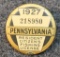 1927 Pennsylvania Resident Fishing License