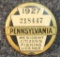 1927 Pennsylvania Resident Fishing License