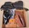 Jay-Pee Colt 357 4 black leather holster with ammo