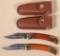 (2) folding blade pocket knives with 3.75