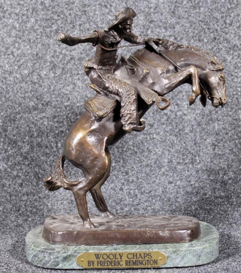 "Wooly Chaps" by Fredric Remington statue, 10" high