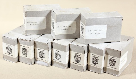8mm Mauser Ecuador (10) boxes 15 rds. per box "SS" marked,