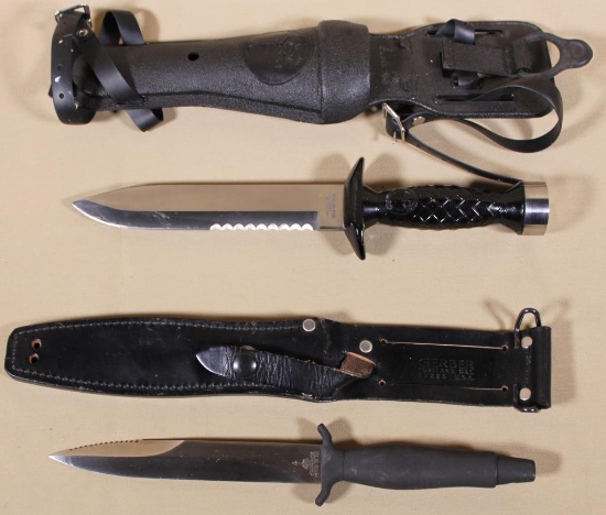 Aqua-Lung U.S. divers knife in synthetic sheath
