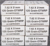 7.62x51mm white box (8) boxes 125gr. OTMRP,