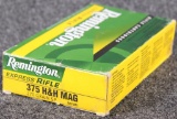 .375 H&H Mag. Remington, (1) box 270gr. SP