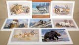 set of 10 Remington's prints of Big Game of North American in portfolio