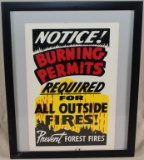NOTICE! BURNING PERMITS REQUIRED poster in frame 12