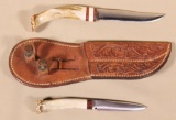 pair of custom file fixed blade knives, 3