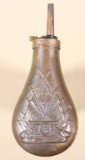 Reproduction copper and brass powder flask