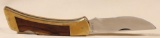 Gerber brass handle folding knife with wood