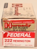 .204 Ruger partial & .222 Remington ammunition